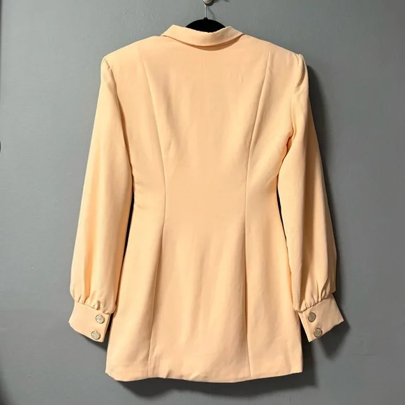 NWT Atoir Goldie Mini Dress in Peach with Statement Ivory Buttons. Size US 4. - Picture 5 of 12